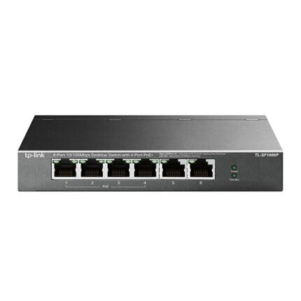 TP-LINK (TL-SF1006P) 6-Port 10/100 Unmanaged Desktop Switch