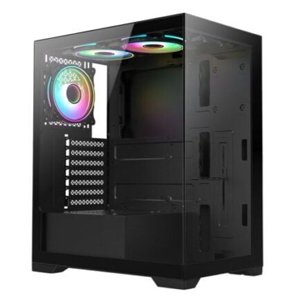 Vida Vetro Black ARGB Gaming Case w/ Glass Front & Side