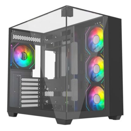 Vida Visio Black ARGB Gaming Cube Case w/ Glass Side